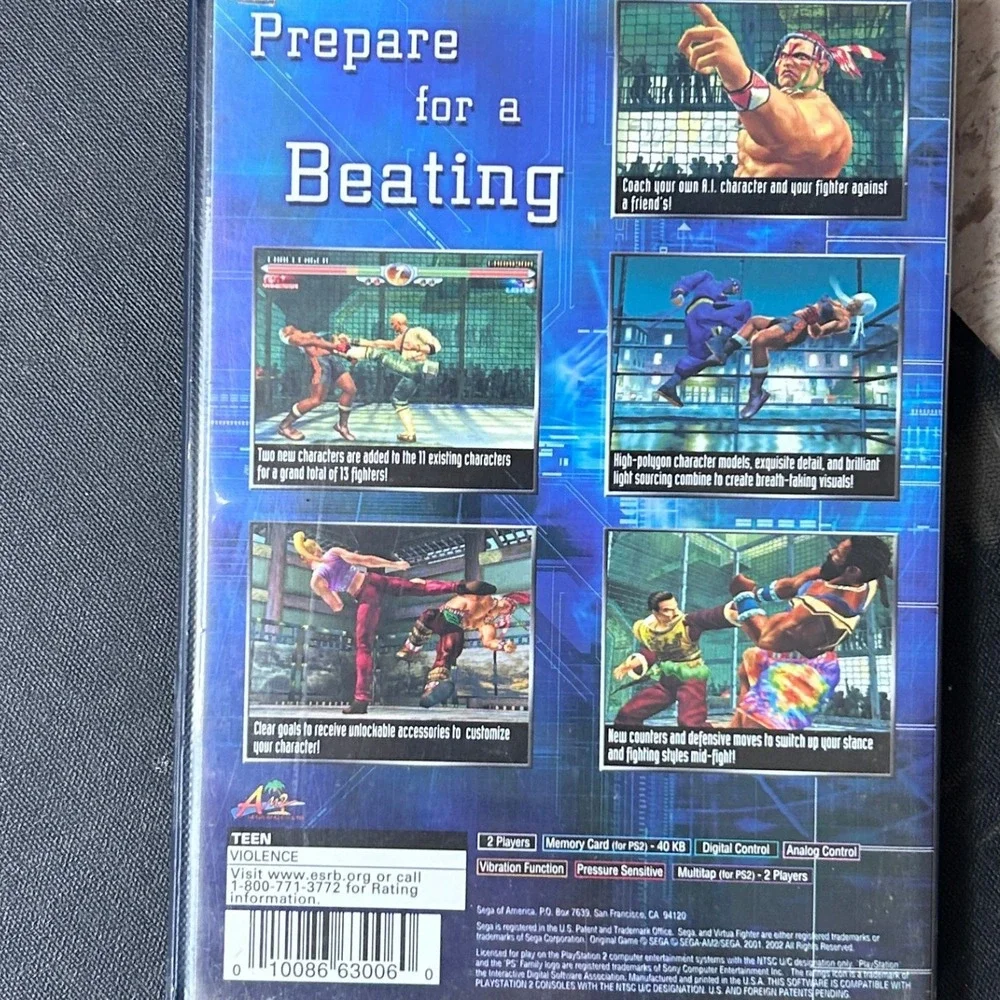 Virtua Fighter 4 Sony PlayStation 2 PS2 2002 SEGA Fighting Game SLUS-20323